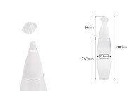 Plastična providna bočica 20mL sa uskim vrhom i navojnim zatvaračem - 50 kom-dimenzije_slike