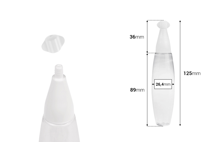 Plastična providna bočica 30mL sa uskim vrhom i navojnim zatvaračem - 50 kom-dimenzije_slike