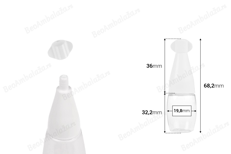 Plastična providna bočica 5mL sa uskim vrhom i navojnim zatvaračem - 50 kom-dimenzije_slike