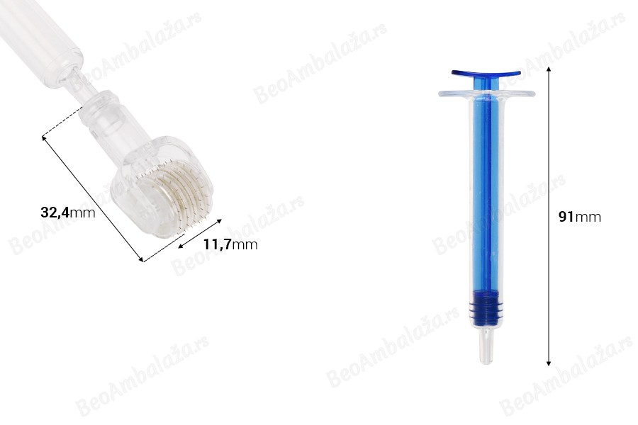 Špric - roler od 3mL sa vrhom od 0,50mm za nanošenje seruma na lice i kosu-dimenzije_slike