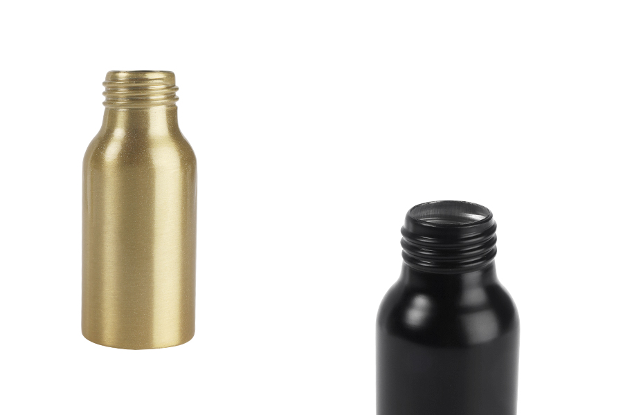 Aluminijumska bočica 50mL PP24 u zlatnoj i crnoj boji Aluminijumska bočica 50mL PP24 u zlatnoj i crnoj boji