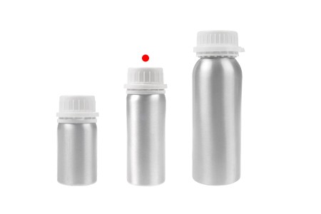 Aluminijumska bočica od 100 mL za čuvanje esencija, parfema i alkoholnih rastvora sa čepom i plastičnim belim zaštitnim zatvaračem-grupa_slika