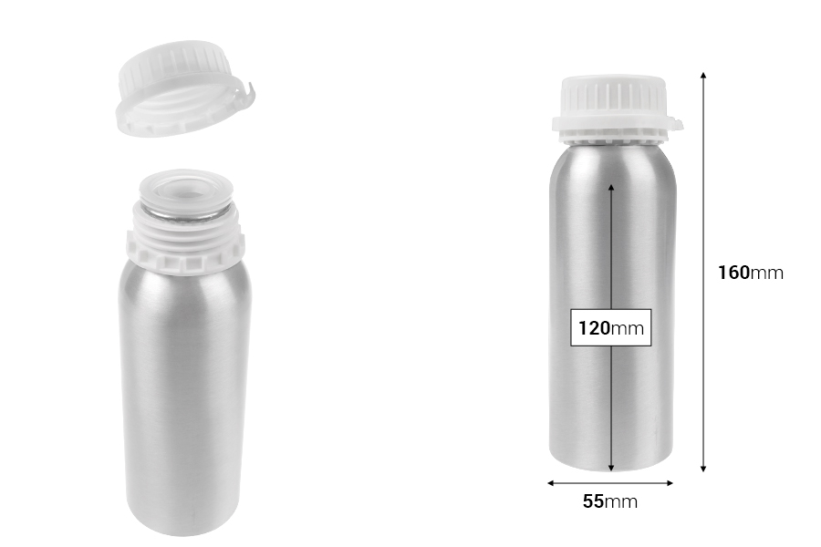 Aluminijumska bočica od 250 mL za čuvanje esencija, parfema i alkoholnih rastvora sa čepom i plastičnim belim zaštitnim zatvaračem Aluminijumska bočica od 250 mL za čuvanje esencija, parfema i alkoholnih rastvora sa čepom i plastičnim belim zaštitnim zatvaračem