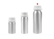 Aluminijumska bočica od 250 mL za čuvanje esencija, parfema i alkoholnih rastvora sa čepom i plastičnim belim zaštitnim zatvaračem Aluminijumska bočica od 250 mL za čuvanje esencija, parfema i alkoholnih rastvora sa čepom i plastičnim belim zaštitnim zatvaračem