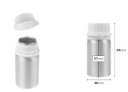 Aluminijumska bočica od 50 mL za čuvanje esencija, parfema i alkoholnih rastvora sa čepom i plastičnim belim zaštitnim zatvaračem Aluminijumska bočica od 50 mL za čuvanje esencija, parfema i alkoholnih rastvora sa čepom i plastičnim belim zaštitnim zatvaračem