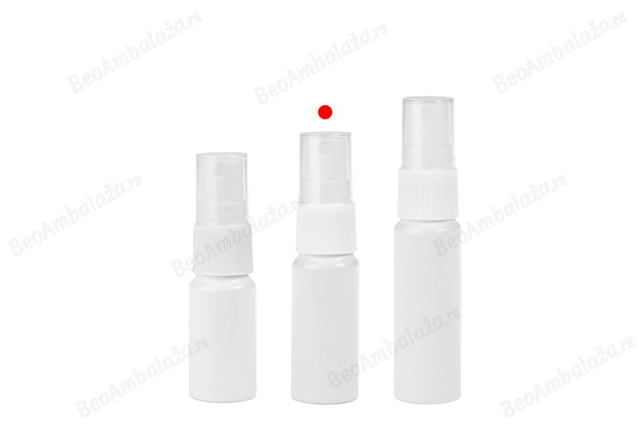 Bela aluminijumska bočica od 10 mL sa belim plastičnim sprejom-grupa_slika