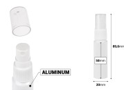 Bela aluminijumska bočica od 15 mL sa belim plastičnim sprejom-dimenzije_slike