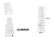 Bela aluminijumska bočica od 5 mL sa belim plastičnim sprejom-dimenzije_slike