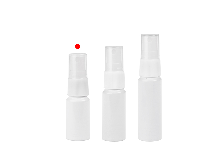 Bela aluminijumska bočica od 5 mL sa belim plastičnim sprejom-grupa_slika