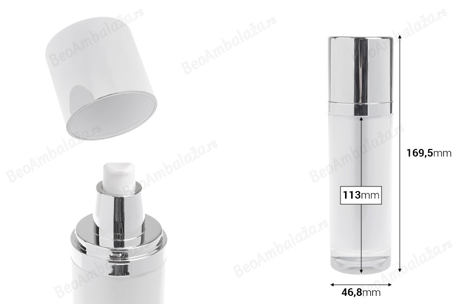 Luksuzna akrilna dopunjiva bočica od 100 mL sa pumpicom za kremu i zatvaračem-dimenzije_slike