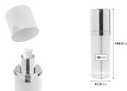 Luksuzna akrilna dopunjiva bočica od 50 mL sa pumpicom za kremu i zatvaračem-dimenzije_slike