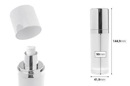 Luksuzna akrilna dopunjiva bočica od 50 mL sa pumpicom za kremu i zatvaračem-dimenzije_slike
