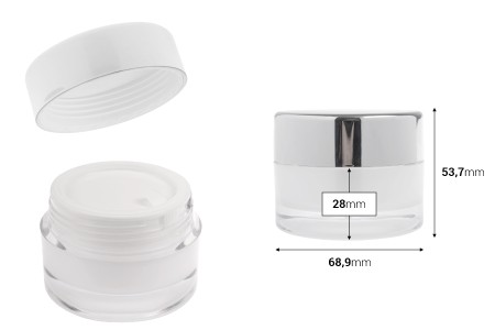 Akrilna dopunjiva teglica od 50 mL za kremu sa poklopcem (sa unutrašnjom zaptivkom) i plastičnim međupoklopcem-dimenzije_slike