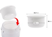 Zamenska unutrašnja bela teglica od 50 mL sa plastičnim međupoklopcem za šifru 20-3694-dimenzije_slike