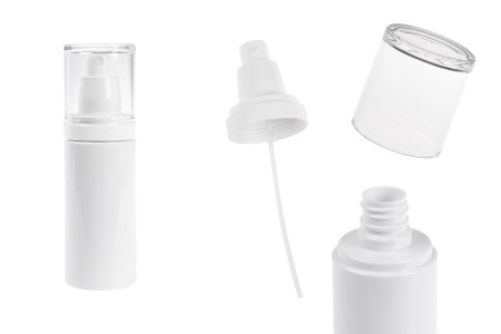 Plastična (PET) bela bočica 100 mL sa raspršivačem i providnim poklopcem-slika_proizvoda