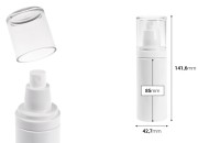 Plastična (PET) bela bočica 100 mL sa raspršivačem i providnim poklopcem-dimenzije_slike