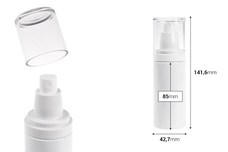 Plastična (PET) bela bočica 100 mL sa raspršivačem i providnim poklopcem-dimenzije_slike