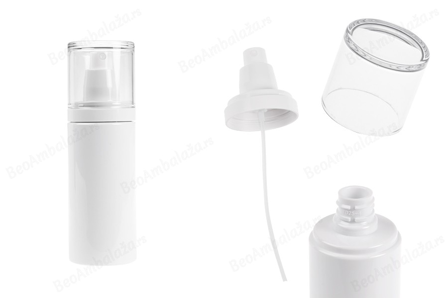 Plastična (PET) bela bočica 150 mL sa raspršivačem i providnim poklopcem-slika_proizvoda