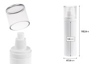 Plastična (PET) bela bočica 200 mL sa raspršivačem i providnim poklopcem-dimenzije_slike