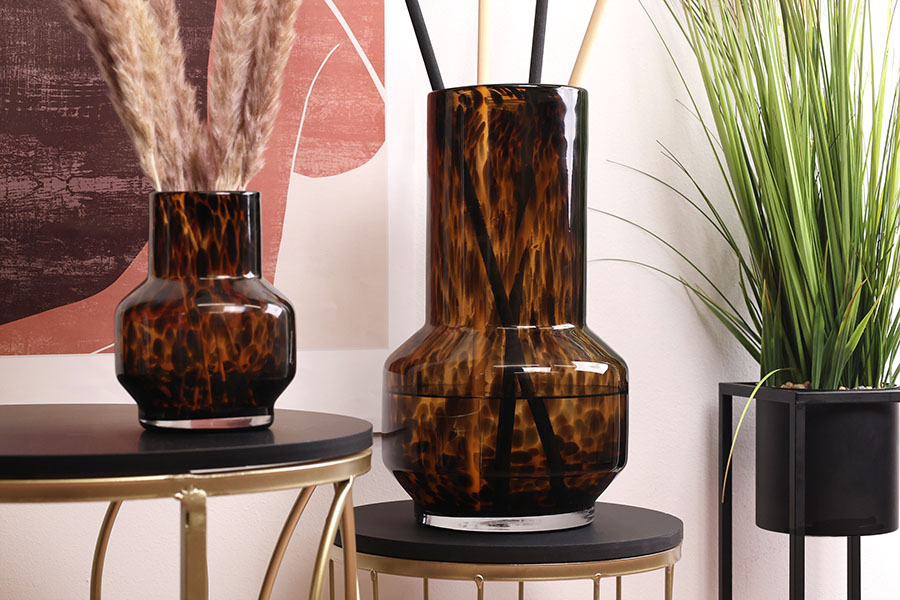 Dekorativna staklena vaza sa animal printom - 120x150 mm-grupa_slika