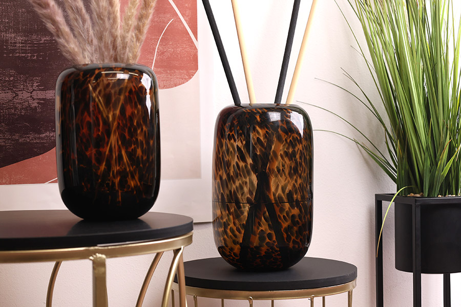 Dekorativna staklena vaza sa animal printom - 135x200 mm-grupa_slika