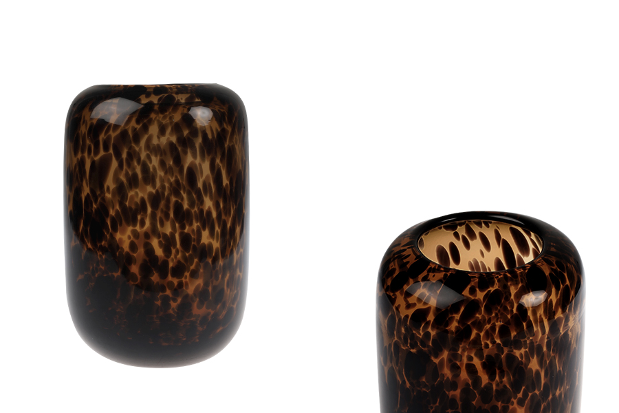 Dekorativna staklena vaza sa animal printom - 135x200 mm-slika_proizvoda