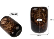 Dekorativna staklena vaza sa animal printom - 135x200 mm-dimenzije_slike