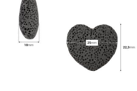Lava stone difuzor u obliku srca, u raznim bojama - 10 kom-dimenzije_slike