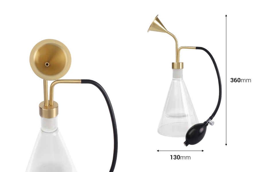 Uređaj - Boca za uzorkovanje arome proizvoda sa dugom crnom pumpicom-dimenzije_slike