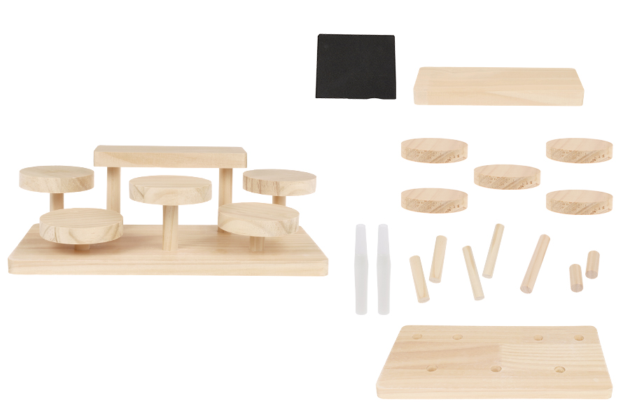  Drveni stalak 300x150x95 mm (prečnik svake osnove 75 mm) -slika_proizvoda