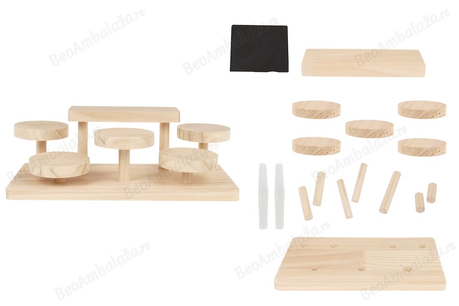  Drveni stalak 300x150x95 mm (prečnik svake osnove 75 mm) -slika_proizvoda