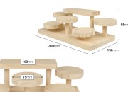  Drveni stalak 300x150x95 mm (prečnik svake osnove 75 mm) -dimenzije_slike