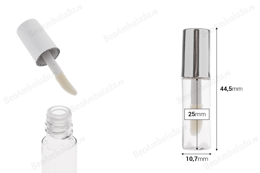 Akrilna providna tubica za sjaj za usne 1,2 mL sa zatvaračem i drenažnim elementom - 12 kom-dimenzije_slike