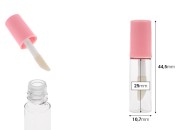 Akrilna providna tubica za sjaj za usne 1,2 mL sa roze zatvaračem i drenažnim elementom - 12 kom-dimenzije_slike