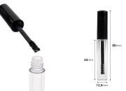 Bočica i četkica za maskaru 1,5 mL sa crnim zatvaračem i drenažnim elementom - 12 kom-dimenzije_slike