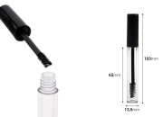 Bočica i četkica za maskaru 3 mL sa crnim zatvaračem i drenažnim elementom - 12 kom-dimenzije_slike