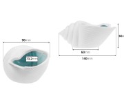 Dekorativna keramička posuda u obliku školjke 140x90x65 mm za sveću-dimenzije_slike