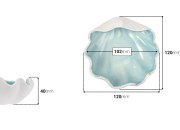 Dekorativna keramička posuda u obliku školjke 120x120x40 mm za sveću-dimenzije_slike