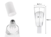 Staklena bočica od 10 mL u obliku tube sa metalnom roll-on kuglicom-dimenzije_slike