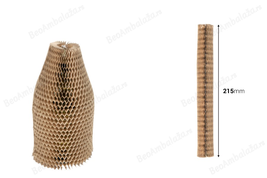 Elastična zaštitna futrola od saćastog papirnog materijala za boce dužina 215 mm - 20 kom.-dimenzije_slike