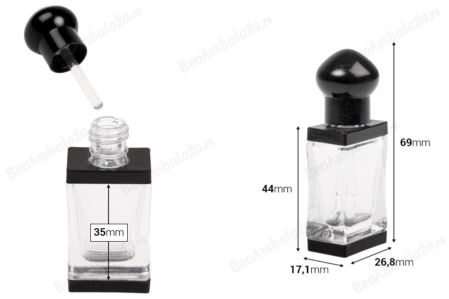 Prozirna staklena bočica od 5 ml sa iglom i poklopcem-dimenzije_slike