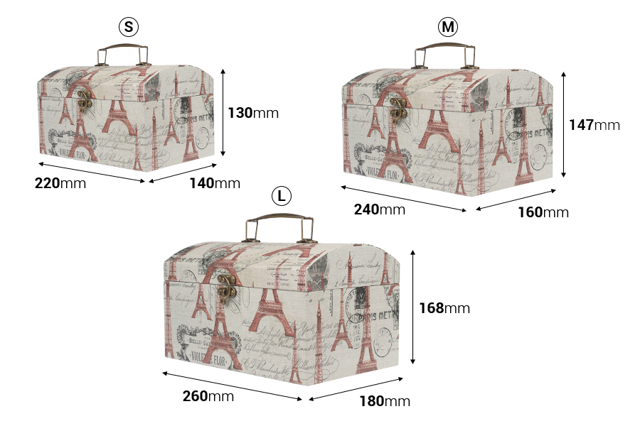 Koferče sa metalnom ručkom, u 3 veličine (S-M-L)-dimenzije_slike