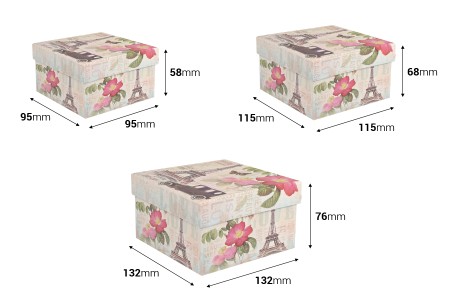 Plastificirana četvrtasta poklon kutija sa motivom Ajfelovog tornja, u 3 veličine (S-M-L)-dimenzije_slike