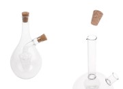 Staklena dupla flaša u obliku grozda 480mL, sa dva plutana čepa. Ručno izrađena od duvanog stakla-slika_proizvoda