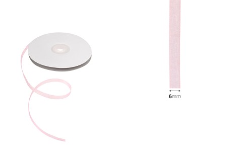 Organza traka od 6mm, u raznim bojama - jedan navoj je od 50m-dimenzije_slike