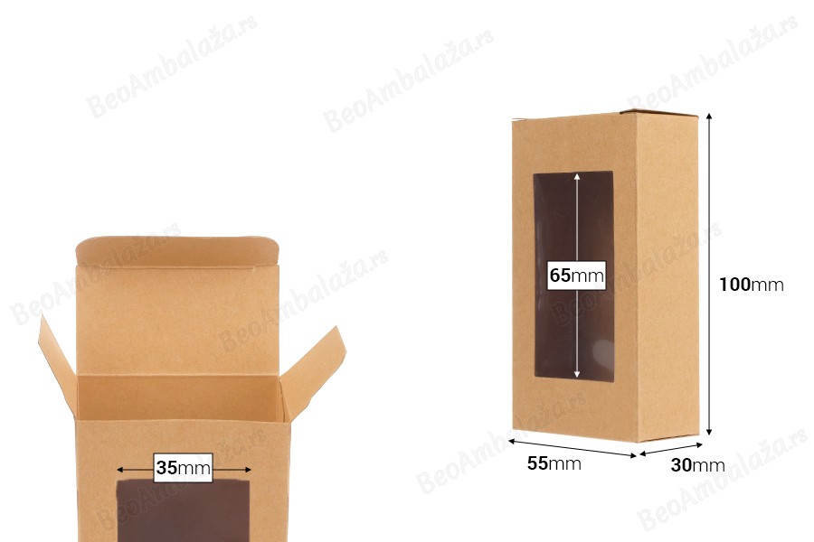 Kartonska kraft kutija za sapun 100x55x30mm, sa prozorom - 50 kom-dimenzije_slike