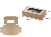 Kutija od kraft papira 240x130x60mm sa prozorom - 20 kom-dimenzije_slike