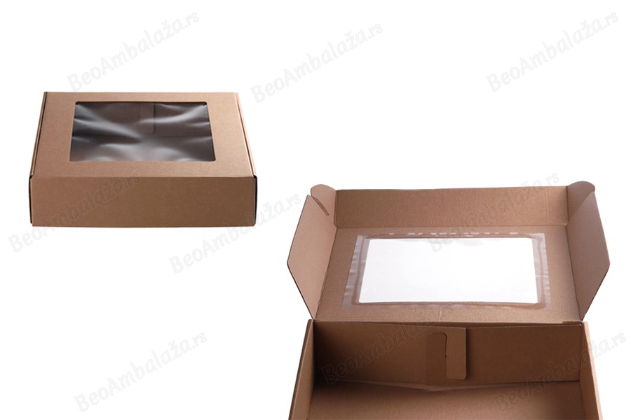 Kutija od kraft papira 300x300x70mm sa prozorom - 20 kom-slika_proizvoda