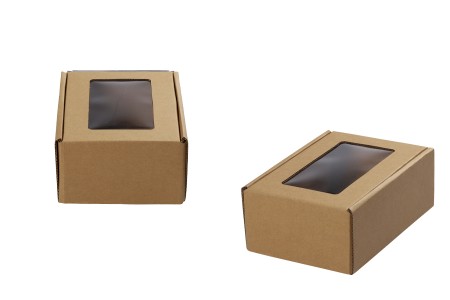 Kutija od kraft papira 130x180x70mm sa prozorom - 20 kom-slika_proizvoda