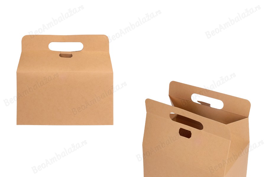 Kutija - paket za pakovanje proizvoda 250x170x255mm od kraft papira i sa čvrstim kartonskim dnom - 20 kom-slika_proizvoda